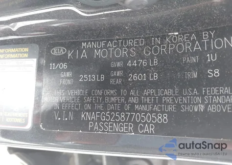 2007 Kia Rondo Lx из США, поврежденный, VIN KNAFG525877050588